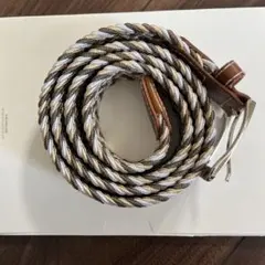 カジュアル編み込みベルト ベージュ ホワイト