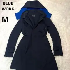 【美品/伸縮性】トゥモローランド　フーデッドステンカラーコート ネイビー　M