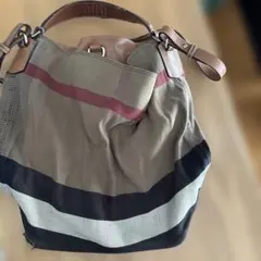 BURBERRY ショルダーバッグ ノバチェック キャンバス レザー