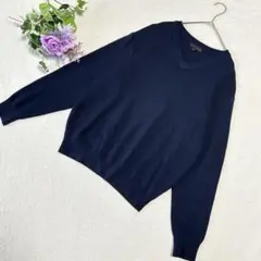 【VILLAND】メンズ　Vネックニット　ネイビー　Ｍ　シンプル　着回し