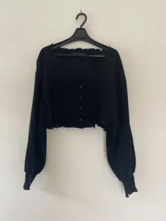 ブラック クロップドカーディガン　GORGE