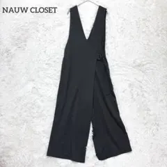 ナウクローゼット　サロペット　オーバーオール　M ブラック　Vネック ロング