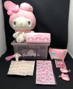 マイメロディ 小物セット サンリオ 8点 ぬいぐるみ 収納ケース シール