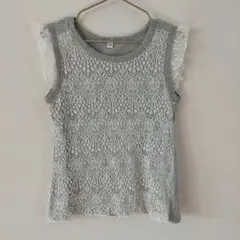 美品♥レース フリル ノースリーブ タンクトップ Tシャツ 130cm 西松屋