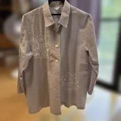 ☆rerianストライプ刺繍長袖シャツのサムネイル