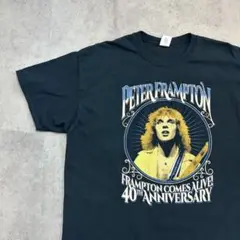 PETER FRAMPTON　40TH　Tシャツ　ミュージック　古着　黒　XL