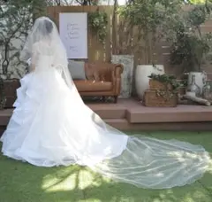 ホワイトウェディングベール ロングトレイン