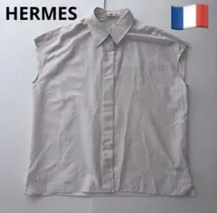 HERMES ノースリーブ リネン100% ホワイト サイズ38 - メルカリ