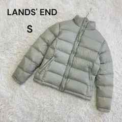 【ランズエンド】S レディース　ダウンジャケット　ダウン　フェザー　スカイグレー