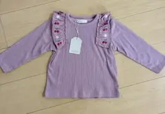 しまむら× Loulou Ami さくらんぼ フリル長袖カットソー 100