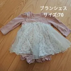 ブランシェス　チュール花柄ロンパース 70
