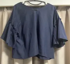Spick & Span スピックアンドスパン　フレア袖 ブラウス ネイビーのサムネイル