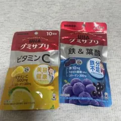 UHA 미카쿠토 젤리 보충제 철분 및 엽산 비타민 C 세트