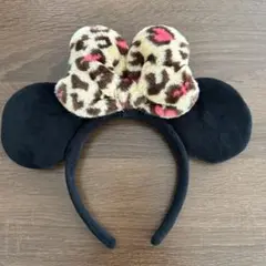 ♡ ディズニー ミニー ヒョウ柄 ファーリボン カチューシャ