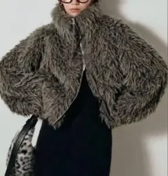 ミックスシープファースタンドブルゾンesica