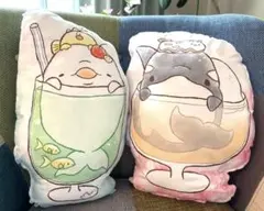 半額以下♪ みいるか　ダイカットクッション２個セット　白イルカ　シャチ