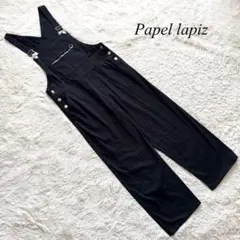 C2【パペルラピス】オールインワン　サロペット　黒　JM カジュアル　ポケット