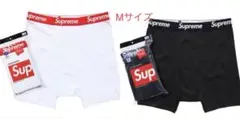 新品　Supreme × Hanes ボクサーパンツ Mサイズ白＆黒 2枚