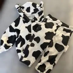 牛柄フード付きパーカー上下セット