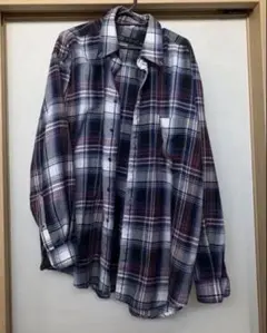 チェック柄 長袖シャツ コットン混紡