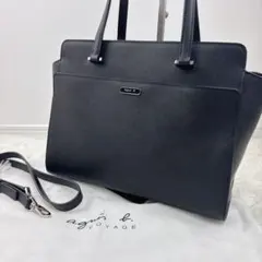 美品✨agnes b. アニエスベー VOYAGE レザーハンドバッグ 黒