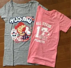 スヌーピー レディースTシャツ 2枚セットのサムネイル