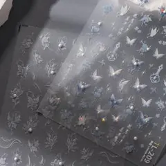 3Dネイルシール TL-209 &TL-210蝶と花のデザイン