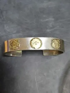 ダブルローズ付き平打ちバングル　サイズM ダブルローズ付き平打ちバングル サイズM ダブルローズ付き平打ち