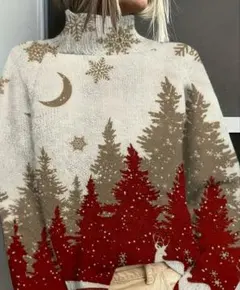 クリスマス ハイネックセーター　2L