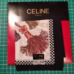 CELINE シルクハンカチ タッセル柄