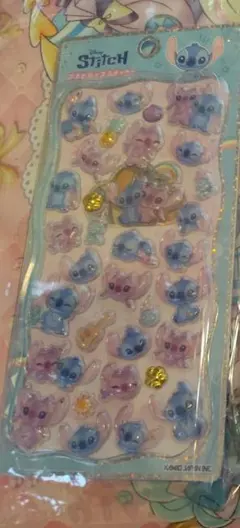 プチドロ　スティッチ　ボンボンドロップシール