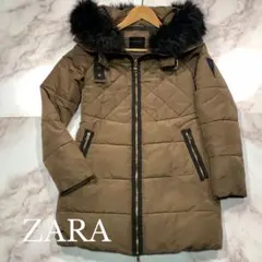 希少色 ZARA ザラ 2way ファー ロング ダウンコート ジャケット