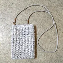 かぎ針編み　スマホショルダー　サコッシュ　ポシェット　ピンク