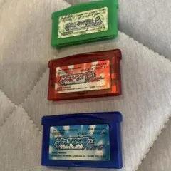 【ジャンク】GBA ポケモン3本セット（ルビー・サファイア・リーフグリーン）