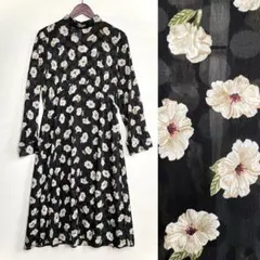 《ZARA》フラワープリントロングワンピース