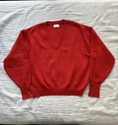 Ungrid Vネックセーター 長袖　赤　レッド　 ポワン袖　天然素材