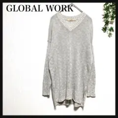 GLOBAL WORK★レディース 長袖 ニット チュニック M