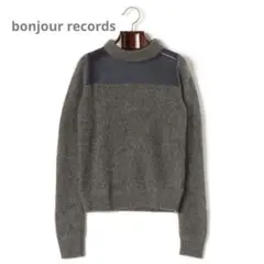 bonjour recordsグレー モヘヤ混　シースルー切替