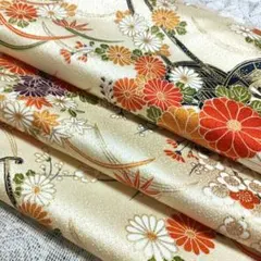 正絹綸子小紋のお着物解き布（3-562）