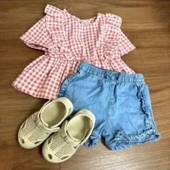 【コーデセット】トップス・ボトムス・サンダル 80cm