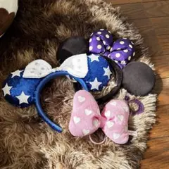 計3点ミニーマウスちゃんのカチューシャとリボンセット