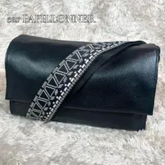 販売終了品 イアパピヨネ 《本革》柄ワイドテープショルダーバッグ ボディバッグ