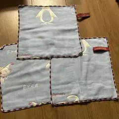 動物刺繍コットンガーゼハンカチ3枚セット