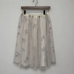 earth music&ecologyフラワープリントチュールスカート　フリー