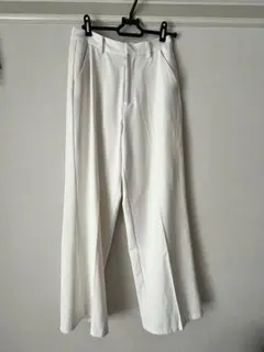 GRL センタープレスストレートパンツ[ai07] オフホワイト　チャコール