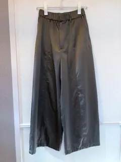 LEPSIM サテンワイドコクーンパンツ チャコール Mサイズ