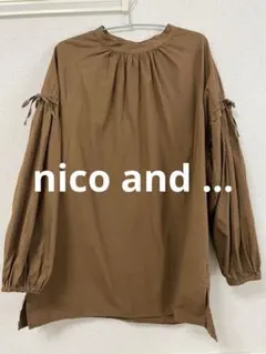 ニコアンド　コットン　ブラウス　パフスリーブ