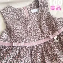 美品 タルティーヌエショコラ 100 リバティワンピース コーデュロイ花柄