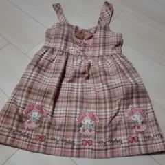 エニィファム　マイメロ　チェック ジャンパースカート　110サイズ
