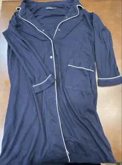 ★双子ママオススメ★マタニティパジャマ 上下セット　ネイビー　LLサイズ